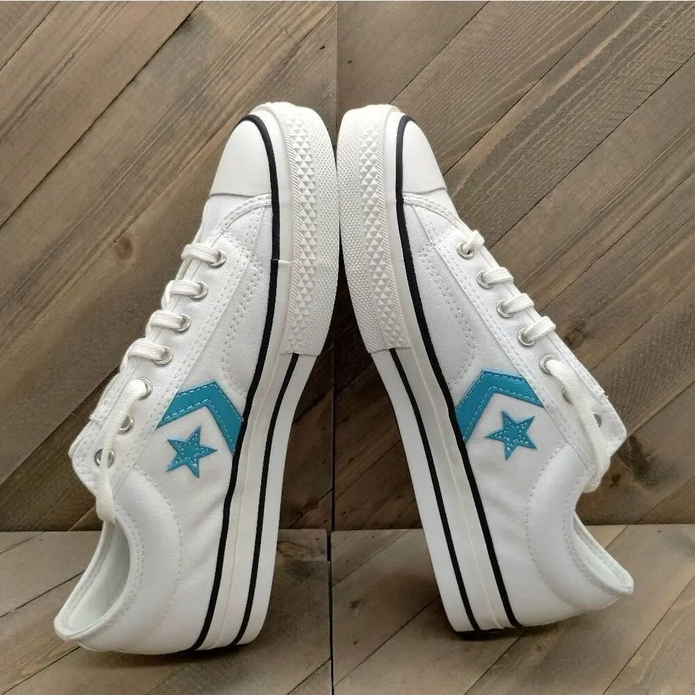 Converse Star Player 76 White Ocean Drip Blue Casual‎ Sneakers Womens Size 9.5